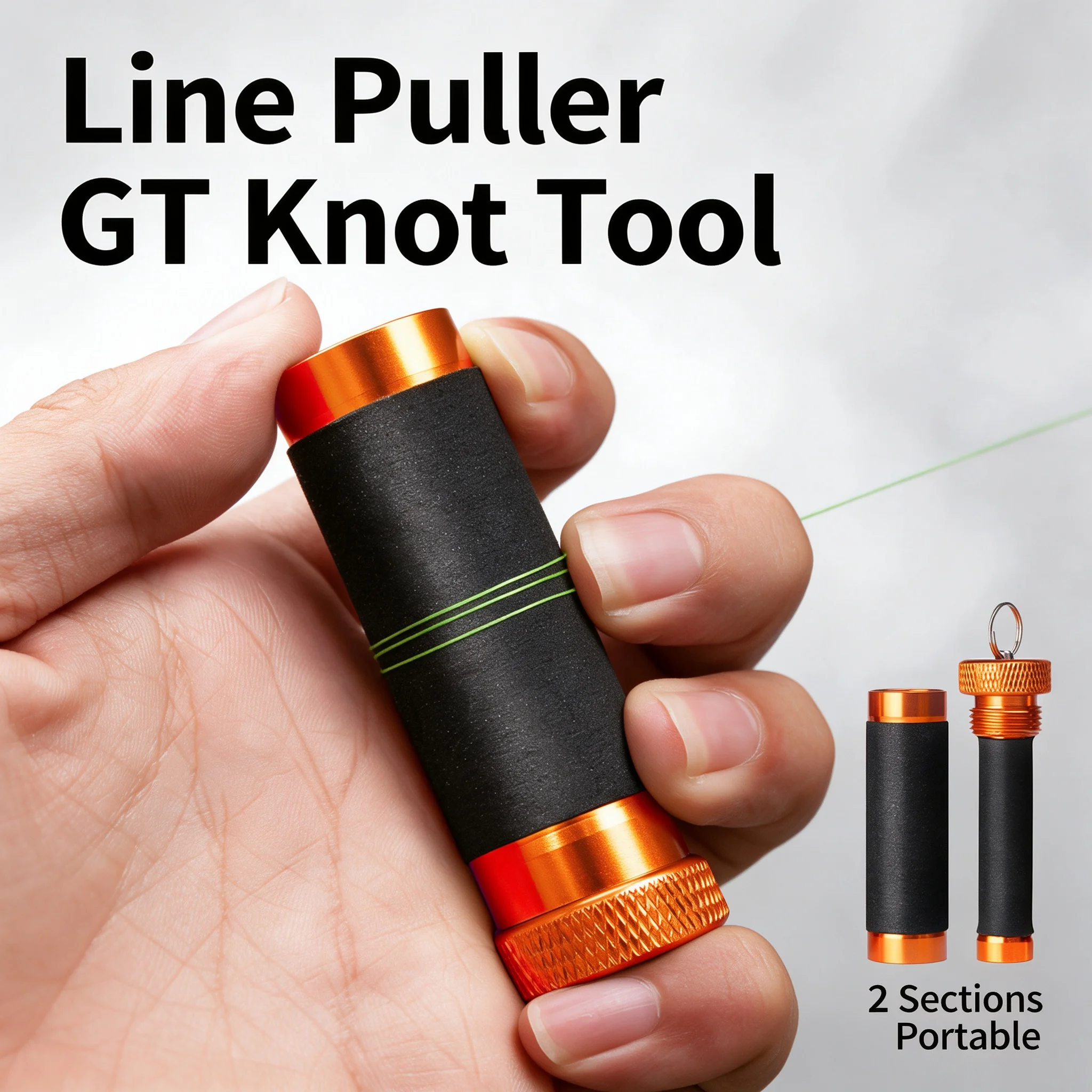 Leader Line - 釣り糸用ツール：滑り止め加工を施したGTノット結び器。リーダー糸の結びや、ルアー釣りでの糸の絡まり防止に。